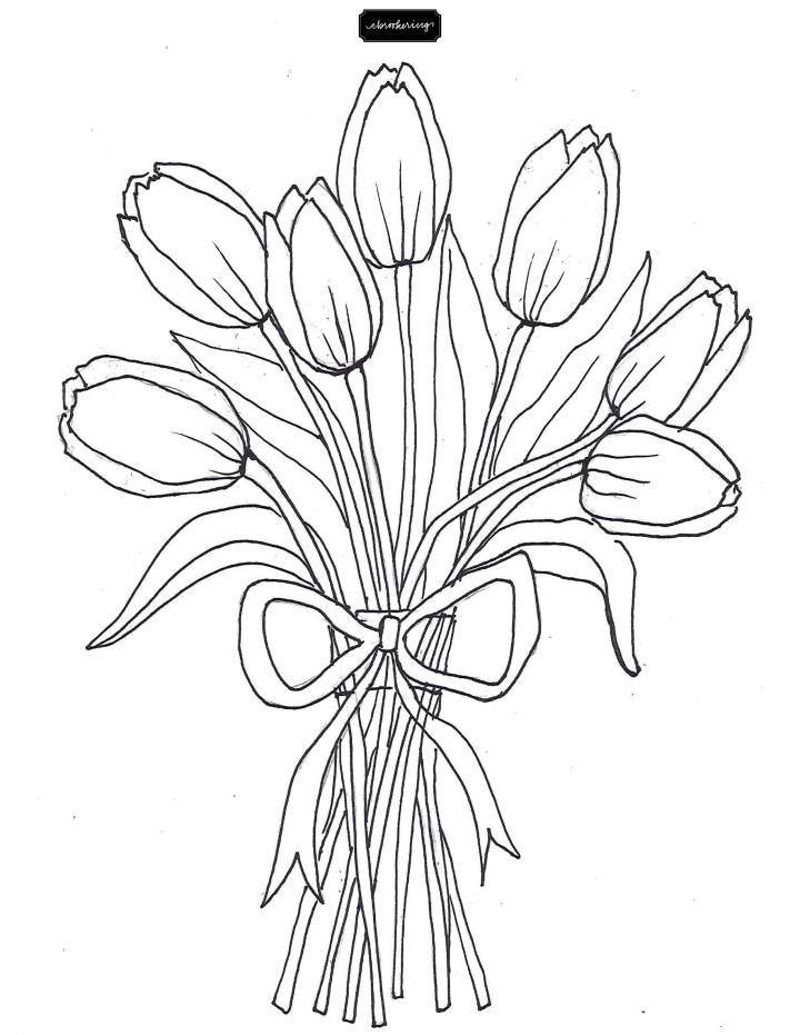Tulips Coloring Sheet